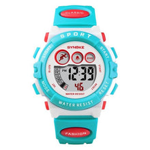 Load image into Gallery viewer, New Girls Boys Watch Waterproof 50M Electronic Watches Luminous Dial Fashion Sports Waterproof Casual Electronic Analog Quartz 7 Colorful Led Watches With Alarm Stopwatch Silicone Band Luminous Wristatches
