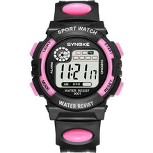 Load image into Gallery viewer, New Girls Boys Watch Waterproof 50M Electronic Watches Luminous Dial Fashion Sports Waterproof Casual Electronic Analog Quartz 7 Colorful Led Watches With Alarm Stopwatch Silicone Band Luminous Wristatches
