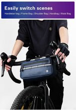 Load image into Gallery viewer, New Handlebar Bag Bicycle Bags Frame Pannier Bag Waterproof Multifunction Portable Shoulder Bag Bike Accessories Multifunction Bike Handlebar Bag Front Bicycle Frame Bag Waterproof Shoulder Bag Handbag Waist Bag
