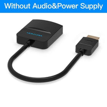 Load image into Gallery viewer, New HDMI To VGA Adapter Digital To Analog Video Audio Converter Cable Gold-Plated HDMI To VGA Adapter Black Design 1080p For Laptop TV Projector Gaming

