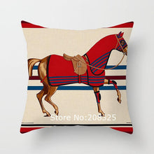 Load image into Gallery viewer, New Horse Cushion Cover Short Plus Luxury Horse Cotton Linen Decorative Pillowcase Cushion Decorative Pillows  Covers for Home Sofa Couch Car Bedrooms 45x45cm
