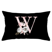 Load image into Gallery viewer, New Light Letter Flower Pillow Covers Alphabet Decorative Pillow Cases ABC Letter Flowers Cushion Covers Black Plush Pillow Case Super Soft Living Room Decorative Cushion Cover Elegant Soft Design 30x50cm
