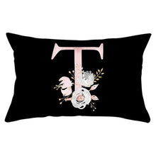 Load image into Gallery viewer, New Light Letter Flower Pillow Covers Alphabet Decorative Pillow Cases ABC Letter Flowers Cushion Covers Black Plush Pillow Case Super Soft Living Room Decorative Cushion Cover Elegant Soft Design 30x50cm
