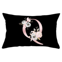 Load image into Gallery viewer, New Light Letter Flower Pillow Covers Alphabet Decorative Pillow Cases ABC Letter Flowers Cushion Covers Black Plush Pillow Case Super Soft Living Room Decorative Cushion Cover Elegant Soft Design 30x50cm
