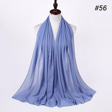 Load image into Gallery viewer, New Long Solid Colorful Soft Chiffon Hijab Elegant Scarf Wrap Lightweight Islamic Head Wear Escharpe Shawls Headband Stole Muslim Hijabs Wrap Headscarf Scarves Colors For Women
