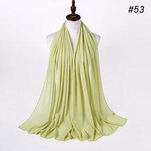Load image into Gallery viewer, New Long Solid Colorful Soft Chiffon Hijab Elegant Scarf Wrap Lightweight Islamic Head Wear Escharpe Shawls Headband Stole Muslim Hijabs Wrap Headscarf Scarves Colors For Women
