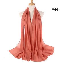 Load image into Gallery viewer, New Long Solid Colorful Soft Chiffon Hijab Elegant Scarf Wrap Lightweight Islamic Head Wear Escharpe Shawls Headband Stole Muslim Hijabs Wrap Headscarf Scarves Colors For Women
