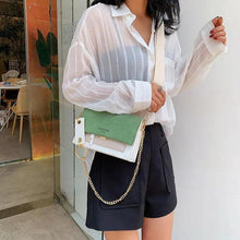 Load image into Gallery viewer, New Look Contrast Color Scrub Leather Crossbody Bags For Women And Girls Simple Chain Shoulder Bag , Purses And Handbags For Ladies

