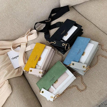Load image into Gallery viewer, New Look Contrast Color Scrub Leather Crossbody Bags For Women And Girls Simple Chain Shoulder Bag , Purses And Handbags For Ladies

