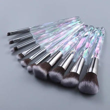 Load image into Gallery viewer, New Luxury Cosmic Color New Luxury Crystal Makeup Brushes Powder Foundation Eyeshadow Eyebrow Cosmetics for Face Fan Make Up Brush Set
