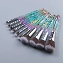 Load image into Gallery viewer, New Luxury Cosmic Color New Luxury Crystal Makeup Brushes Powder Foundation Eyeshadow Eyebrow Cosmetics for Face Fan Make Up Brush Set
