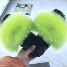 Load image into Gallery viewer, New Luxury Fluffy Slippers Indoor Warm Furry Fur Flip Flops Women Amazing Plush Slides Shoes Warm Comfortable Fuzzy Furry Slippers Indoor Cozy Memory Foam Anti-Slip Flip Flops
