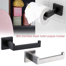 Load image into Gallery viewer, New  Matte Black Toilet Paper Holder Wall Mount Tissue Roll Hanger 304 Stainless Steel Bathroom Accessories Toilet Paper Holder Tissue Roll Holder Hanger Stainless Steel Matte Black Bathroom Lavatory Hardware Wall Mount 14.5cm
