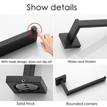 Load image into Gallery viewer, New  Matte Black Toilet Paper Holder Wall Mount Tissue Roll Hanger 304 Stainless Steel Bathroom Accessories Toilet Paper Holder Tissue Roll Holder Hanger Stainless Steel Matte Black Bathroom Lavatory Hardware Wall Mount 14.5cm
