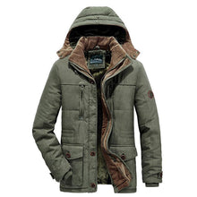 Load image into Gallery viewer, New Men's Thick Warm Waterproof Jacket Hooded Men Outdoor Jacket Men's Thick Casual Hooded Solid Color Outdoor Jacket Winter Cotton Jacket Men's Jacket With Multi-Pockets
