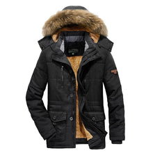 Load image into Gallery viewer, New Men's Thick Warm Waterproof Jacket Hooded Men Outdoor Jacket Men's Thick Casual Hooded Solid Color Outdoor Jacket Winter Cotton Jacket Men's Jacket With Multi-Pockets
