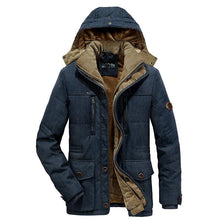 Load image into Gallery viewer, New Men's Thick Warm Waterproof Jacket Hooded Men Outdoor Jacket Men's Thick Casual Hooded Solid Color Outdoor Jacket Winter Cotton Jacket Men's Jacket With Multi-Pockets
