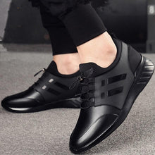 Load image into Gallery viewer, New Mens Casual Leather Lace Up Sneakers Solid Color Breathable Business Mens Fashion Leather Dress Sneakers Flexible Business Casual Non-Slip Shoes For Men
