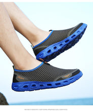 Load image into Gallery viewer, New Mesh Mens Aqua Shoes Outdoor Breathable Quick Dry Water Sneakers Light Anti-Skid Sport Footwear Comfortable Mesh Work Shoes Beach Swim Surf Shoes Water Shoes
