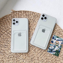 Load image into Gallery viewer, New Mini Wallet Card Holder Silicone Case for IPhone 11 12 13 Iphone 11 Pro X XS Max XR 7 8 Plus Soft Phone Cover Slim Shockproof Soft Protective Case With Cute Card Holder
