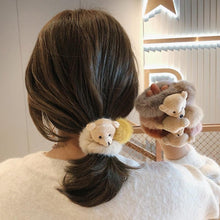 Load image into Gallery viewer, New Mink Fur Hair Rope Scrunchie Women Accessory Flurry Headband Hair Ties Elastic Fashion Hair Ring Women's Wristband Scrunchie Hairband Pom Pom Hair Tie Ring
