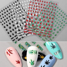Load image into Gallery viewer, New Mixed Acrylic Stickers Manicure Decoration Weed Leaf Designs Nail Accessories Nail Art Decals Water Transfer Nail Decals Sticker For Pretty Girl Self-Adhesive Nail Decals Designer Nail Stickers for Acrylic
