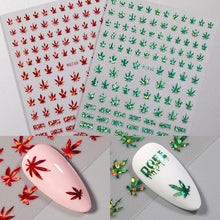 Load image into Gallery viewer, New Mixed Acrylic Stickers Manicure Decoration Weed Leaf Designs Nail Accessories Nail Art Decals Water Transfer Nail Decals Sticker For Pretty Girl Self-Adhesive Nail Decals Designer Nail Stickers for Acrylic
