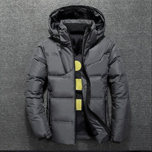 Load image into Gallery viewer, New Modern Red Jacket With Hood Men Winter Warm Solid Color Hooded Unique Design Jackets Elegant Men's Warm Winter Jacket Winter Outdoor Coat Comfortable Jacket
