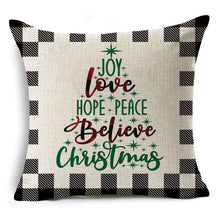 Load image into Gallery viewer, New Plaid Christmas Linen Pillowcase Xmas Series Cushion Cover Case Pillow Custom Square Pillowcase Cushion Cover Thrown Linen Pillowcase Christmas Gift 45X45CM
