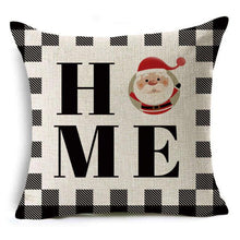 Load image into Gallery viewer, New Plaid Christmas Linen Pillowcase Xmas Series Cushion Cover Case Pillow Custom Square Pillowcase Cushion Cover Thrown Linen Pillowcase Christmas Gift 45X45CM
