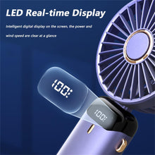 Load image into Gallery viewer, New Portable Digital Display Handheld Fan Office Desktop Multifunctional Folding Headed Small Electric Fan Foldable Mini Desk Fan with Led Digital Display 5 Speeds Multi-Functional Fan for Outdoor Indoor
