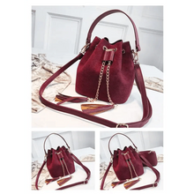 Load image into Gallery viewer, New Sizzling Mini Crossbody Handbags Cute Bucket Bag Organizer Small Tassel PU Leather Womens Shoulder Messenger Bags
