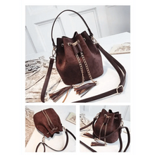 Load image into Gallery viewer, New Sizzling Mini Crossbody Handbags Cute Bucket Bag Organizer Small Tassel PU Leather Womens Shoulder Messenger Bags
