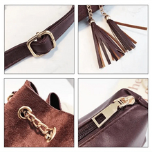 Load image into Gallery viewer, New Sizzling Mini Crossbody Handbags Cute Bucket Bag Organizer Small Tassel PU Leather Womens Shoulder Messenger Bags
