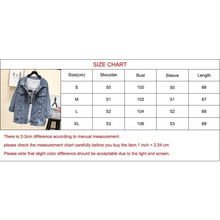 Load image into Gallery viewer, New Sizzling Women's Denim Jacket Fashionable Streetwear Letter Stylish Chic Printed Ripped Holes Jean Patchwork Jeans Female Coat
