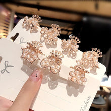 Load image into Gallery viewer, New Small Pearl Hair Claw Rhinestone For Women Hairpins Girls Clamps Hair Crab Clips Metal Hair Accessories Headdress Fashion Hairgrips Band Accessories For Party
