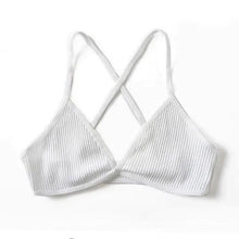 Load image into Gallery viewer, New Soft Comfortable Cotton Bras For Women Thin French Style Bras Deep V Triangle Cup Cross Beauty Back Bra Small size
