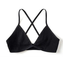 Load image into Gallery viewer, New Soft Comfortable Cotton Bras For Women Thin French Style Bras Deep V Triangle Cup Cross Beauty Back Bra Small size
