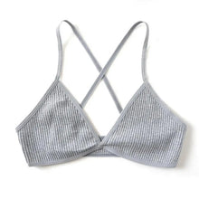 Load image into Gallery viewer, New Soft Comfortable Cotton Bras For Women Thin French Style Bras Deep V Triangle Cup Cross Beauty Back Bra Small size
