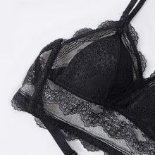 Load image into Gallery viewer, New Splendid French Style Lingerie Soft Bralette Deep V Lace Wireless Triangular Padded Cups Backless Bra
