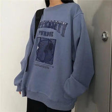 Load image into Gallery viewer, New Spring Autumn O-Neck Pullover Women Loose Clothes Oversized Sweatshirt Vintage Oversized Sweatshirt Women Embroidered Retro Letter Print Long Sleeve Shirt Crew Neck Sweatshirt
