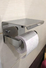 Load image into Gallery viewer, NEW Stainless Steel Toilet Paper Holder BathroomPaper Phone Holder Shelf Towel Roll shelf Accessories  Toilet Paper Holder with Phone Shelf Aluminum Bathroom Accessories Tissue Roll Dispenser Storage Rack Wall Mounted Modern Paper Towel Adapter
