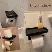 Load image into Gallery viewer, NEW Stainless Steel Toilet Paper Holder BathroomPaper Phone Holder Shelf Towel Roll shelf Accessories  Toilet Paper Holder with Phone Shelf Aluminum Bathroom Accessories Tissue Roll Dispenser Storage Rack Wall Mounted Modern Paper Towel Adapter
