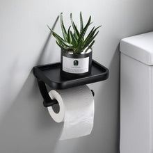 Load image into Gallery viewer, NEW Stainless Steel Toilet Paper Holder BathroomPaper Phone Holder Shelf Towel Roll shelf Accessories  Toilet Paper Holder with Phone Shelf Aluminum Bathroom Accessories Tissue Roll Dispenser Storage Rack Wall Mounted Modern Paper Towel Adapter
