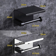 Load image into Gallery viewer, NEW Stainless Steel Toilet Paper Holder BathroomPaper Phone Holder Shelf Towel Roll shelf Accessories  Toilet Paper Holder with Phone Shelf Aluminum Bathroom Accessories Tissue Roll Dispenser Storage Rack Wall Mounted Modern Paper Towel Adapter
