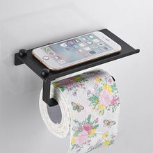 Load image into Gallery viewer, NEW Stainless Steel Toilet Paper Holder BathroomPaper Phone Holder Shelf Towel Roll shelf Accessories  Toilet Paper Holder with Phone Shelf Aluminum Bathroom Accessories Tissue Roll Dispenser Storage Rack Wall Mounted Modern Paper Towel Adapter
