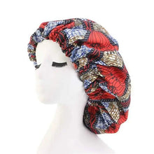 Load image into Gallery viewer, New Stunning Extra Large Satin Lined Bonnet Women Big Size Beauty Print Satin Silk Bonnet Sleep Night Cap Head Cover Bonnet Hat
