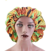 Load image into Gallery viewer, New Stunning Extra Large Satin Lined Bonnet Women Big Size Beauty Print Satin Silk Bonnet Sleep Night Cap Head Cover Bonnet Hat
