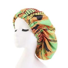 Load image into Gallery viewer, New Stunning Extra Large Satin Lined Bonnet Women Big Size Beauty Print Satin Silk Bonnet Sleep Night Cap Head Cover Bonnet Hat
