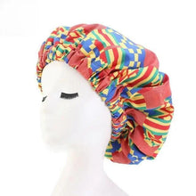 Load image into Gallery viewer, New Stunning Extra Large Satin Lined Bonnet Women Big Size Beauty Print Satin Silk Bonnet Sleep Night Cap Head Cover Bonnet Hat
